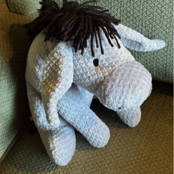 Vtg Disney Store Stuffed Plush Chenille Winnie The Pooh Eeyore Donkey - Picture 1 of 5